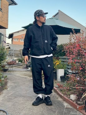 「アイテム（ナイロンジャケット）」を使った、にいるさん（メンズ・178cm）の冬コーディネート