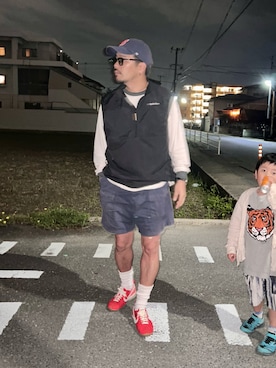 「BROKEN BASE（ブロークンベース）のアイテム（トップス）」を使った、にいるさん（メンズ・178cm）の春コーディネート