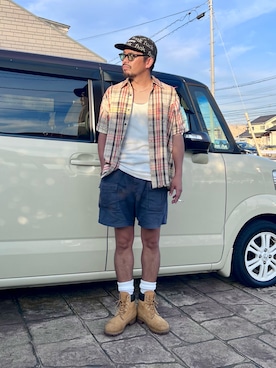 「アイテム（シャツ/ブラウス）」を使った、にいるさん（メンズ・178cm・40代）の夏コーディネート