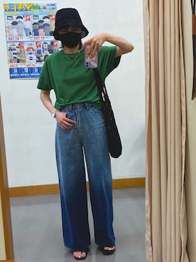「ジーナシス」｜「アイテム（トートバッグ）」を使った、そめさん（レディース・165cm）の春コーディネート