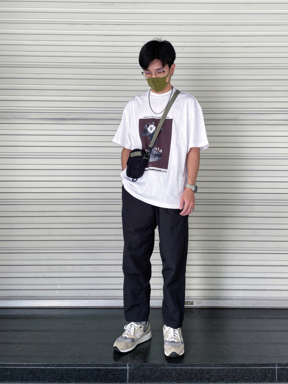 「ootd、oversize、outfit、New Balance、wallofsound、unitedarrows、green label relaxing」｜「WLOFSDのアイテム（Tシャツ/カットソー、ホワイト系）」を使った、Felixさん（メンズ・172cm）の夏コーディネートの1枚目の写真