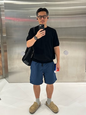 「Lui's（ルイス）のアイテム（トップス、ブラック系）」を使った、tsungpinlinさん（メンズ・165cm）の夏コーディネート