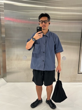 「MHL.（エムエイチエル）のアイテム」を使った、tsungpinlinさん（メンズ・165cm）の秋コーディネート