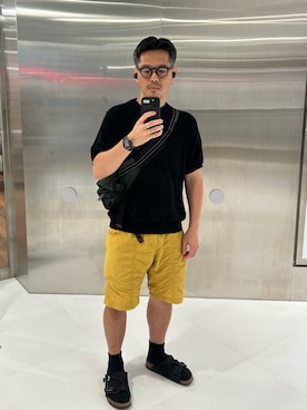 「Lui's（ルイス）のアイテム（トップス、ブラック系）」を使った、tsungpinlinさん（メンズ・165cm）の夏コーディネート