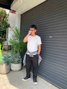 「plain-me（プレインミー）のアイテム」を使った、tsungpinlinさん（メンズ・165cm）の秋コーディネート