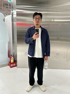 「plain-me（プレインミー）のアイテム（パンツ）」を使った、tsungpinlinさん（メンズ・165cm）の秋コーディネート