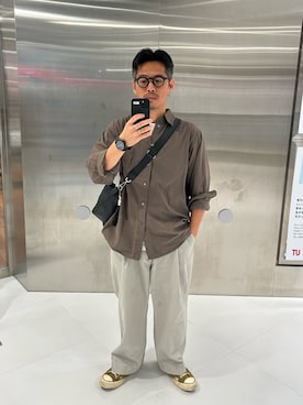 「FORK&SPOON（フォークアンドスプーン）のアイテム（その他パンツ）」を使った、tsungpinlinさん（メンズ・165cm）の秋コーディネート