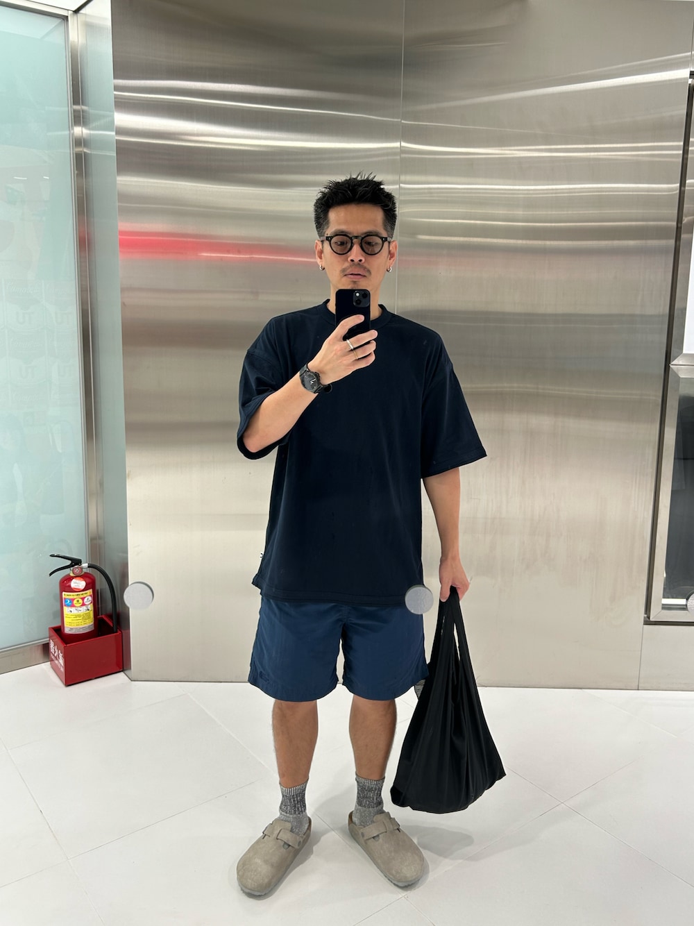 「CAHLUMNのCAHLUMN/カウラム 2-Pack Reversible Tee/2パック リバーシブルTシャツ（Tシャツ/カットソー、ホワイト系）」を使った、tsungpinlinさん（メンズ・165cm）の夏コーディネートの1枚目の写真