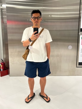 「NO NAME（ノーネーム）のアイテム（Tシャツ/カットソー、ホワイト系）」を使った、tsungpinlinさん（メンズ・165cm）の春コーディネート