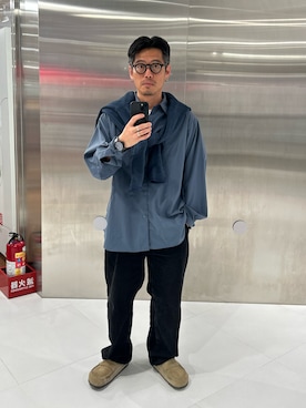「BEAUTY&YOUTH UNITED ARROWS（ビューティーアンドユースユナイテッドアローズ）のアイテム（シャツ/ブラウス、ブルー系）」を使った、tsungpinlinさん（メンズ・165cm）の春コーディネート