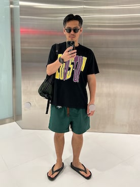「BIRKENSTOCK（ビルケンシュトック）のアイテム」を使った、tsungpinlinさん（メンズ・165cm）の夏コーディネート