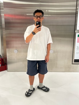 「CAHLUMN（カウラム）のCAHLUMN/カウラム 2-Pack Reversible Tee/2パック リバーシブルTシャツ（Tシャツ/カットソー、ホワイト系）」を使った、tsungpinlinさん（メンズ・165cm）の夏コーディネート