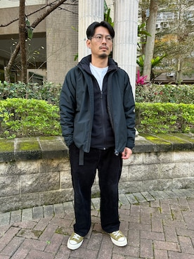 「Gramicci（グラミチ）のアイテム（トップス）」を使った、tsungpinlinさん（メンズ・166cm）の冬コーディネート