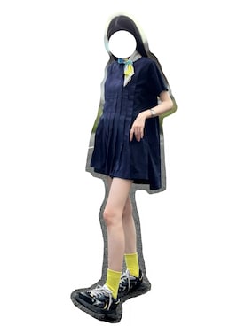 「スカーフ」｜三葉さん（レディース・165cm）の夏コーディネート