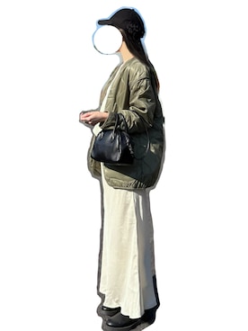 「アイテム（モッズコート）」を使った、三葉さん（レディース・165cm）の秋コーディネート