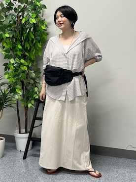 「CAMP7（キャンプセブン）のアイテム」を使った、nonty＊さん（レディース・157cm）の夏コーディネート
