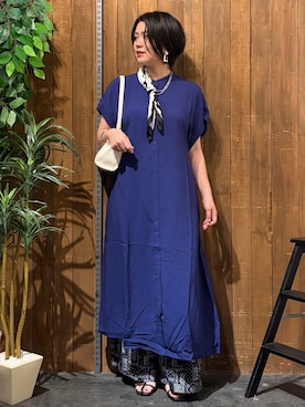 「Right-on（ライトオン）のHONEYSUCKLE ROSE(ハニーサックルローズ)【レディース】三層ヨコ型ミニショルダー（ショルダーバッグ、ホワイト系）」を使った、nonty＊さん（レディース・157cm）の夏コーディネート