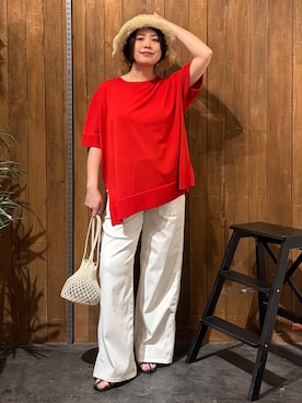 「Right-on（ライトオン）のアイテム（帽子）」を使った、nonty＊さん（レディース・157cm）の夏コーディネート