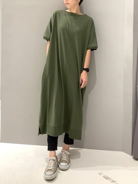 「オリーブ」｜「アイテム（ワンピース）」を使った、aykさん（レディース・156cm）の秋コーディネート