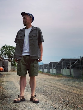 「アイテム（サンダル）」を使った、香月ダイスケさん（メンズ・165cm・40代）の夏コーディネート