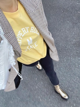 「LUDLOW（ラドロー）のアイテム」を使った、橋本江莉果さん（レディース・166cm）の秋コーディネート