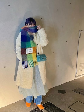 「STUNNING LURE（スタニングルアー）のアイテム（ワンピース）」を使った、橋本江莉果さん（レディース・166cm）の冬コーディネート