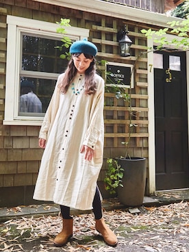 「チャイハネ（チャイハネ）のアイテム（アクセサリー）」を使った、チャイハネSTAFF  amiさん（レディース・164cm）の秋コーディネート
