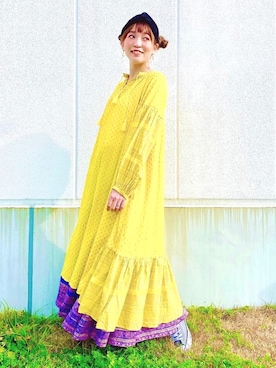 「チャイハネ（チャイハネ）のアイテム（ワンピース/ドレス）」を使った、チャイハネSTAFF  amiさん（レディース・164cm）の春コーディネート