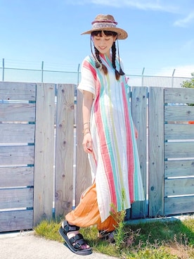 「チャイハネ（チャイハネ）のアイテム（パンツ）」を使った、チャイハネSTAFF  amiさん（レディース・164cm）の夏コーディネート