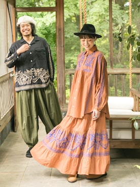 「チャイハネ（チャイハネ）のアイテム（パンツ）」を使った、チャイハネSTAFF  amiさん（レディース・164cm）の秋コーディネート