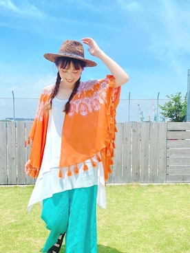 「チャイハネ（チャイハネ）のアイテム（パンツ）」を使った、チャイハネSTAFF  amiさん（レディース・164cm）の夏コーディネート