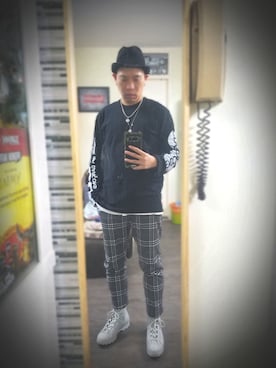 「KANGOL（カンゴール）のアイテム（キャップ）」を使った、eddy_aryip🍁さん（メンズ・173cm）の春コーディネート
