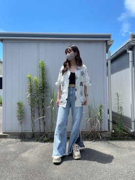 「FLAGSTUFF（フラグスタフ）のアイテム」を使った、moneさん（レディース・160cm）の夏コーディネート