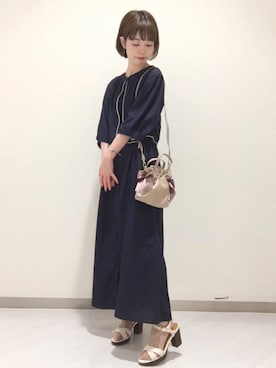 「メゾンドフルール」｜「アイテム（ワンピース/ドレス）」を使った、りりさん（レディース・147cm）の秋コーディネート