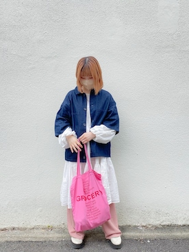 「instagramフォローお願いします」｜「アイテム（ジャケット/アウター）」を使った、あゆさん（レディース・154cm）の春コーディネート