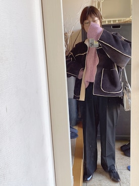 「BEAUTY&YOUTH UNITED ARROWS（ビューティーアンドユースユナイテッドアローズ）のアイテム（ボストンバッグ）」を使った、ommiさん（レディース・160cm）の冬コーディネート