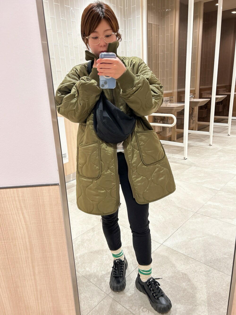 フリークスストア freak's store ハイネック リブ キルトコート