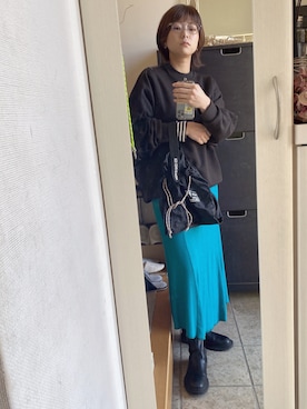 「UNIQLO（ユニクロ）のアイテム（スタジャン）」を使った、ommiさん（レディース・160cm）の冬コーディネート