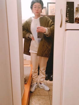 「niko and...（ニコアンド）のオリジナルカラーベレー【niko and ...】（ハンチング/ベレー帽）」を使った、ommiさん（レディース・160cm）の冬コーディネート