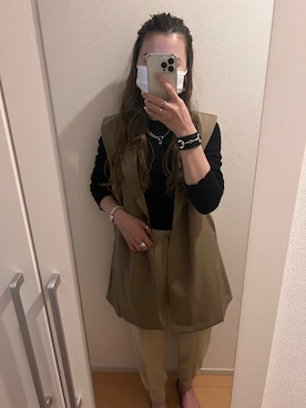 「ハーフアップ」｜「アイテム（その他）」を使った、rurinaさん（レディース・161cm）の春コーディネート