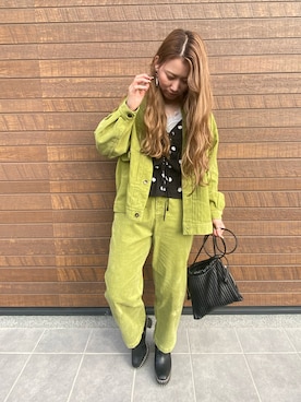 「ピスタチオ」｜「アイテム（ブルゾン）」を使った、rurinaさん（レディース・161cm）の秋コーディネート