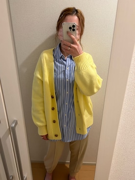「ビッグシャツ」｜「アイテム（その他）」を使った、rurinaさん（レディース・161cm）の春コーディネート