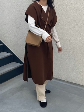 「Lavish Gate（ラヴィッシュゲート）のアイテム（バッグ、ベージュ系）」を使った、なるさん（レディース・163cm）の秋コーディネート