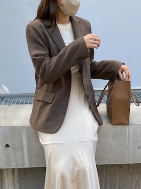 「ENVYLOOK（エンビールック）のアイテム（ジャケット/アウター）」を使った、なるさん（レディース・163cm）の秋コーディネート