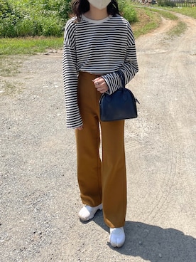 「MAISON BREEZE（メゾンブリーズ）のアイテム（ボストンバッグ、ブラック系）」を使った、なるさん（レディース・163cm）の秋コーディネート