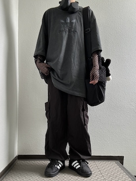 「アイテム（カーゴパンツ）」を使った、ぽぽぬなさん（レディース・167cm）の秋コーディネート