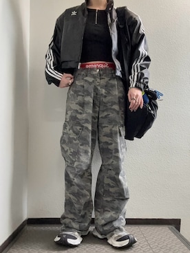 「アイテム（ライダースジャケット）」を使った、ぽぽぬなさん（レディース・167cm）の秋コーディネート