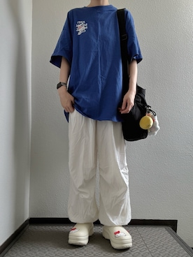 「アイテム（ショルダーバッグ）」を使った、ぽぽぬなさん（レディース・167cm）の夏コーディネート