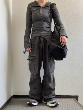 「ROUGHNECK（ラフネック）のアイテム」を使った、ぽぽぬなさん（レディース・167cm）の春コーディネート