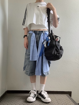 「uyu.（ウユ）のアイテム」を使った、ぽぽぬなさん（レディース・167cm）の夏コーディネート